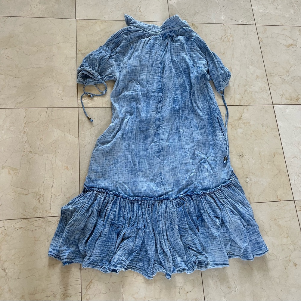 Free People Maxi Chambray Jean Dress Sz Small - Picture 2 of 4
